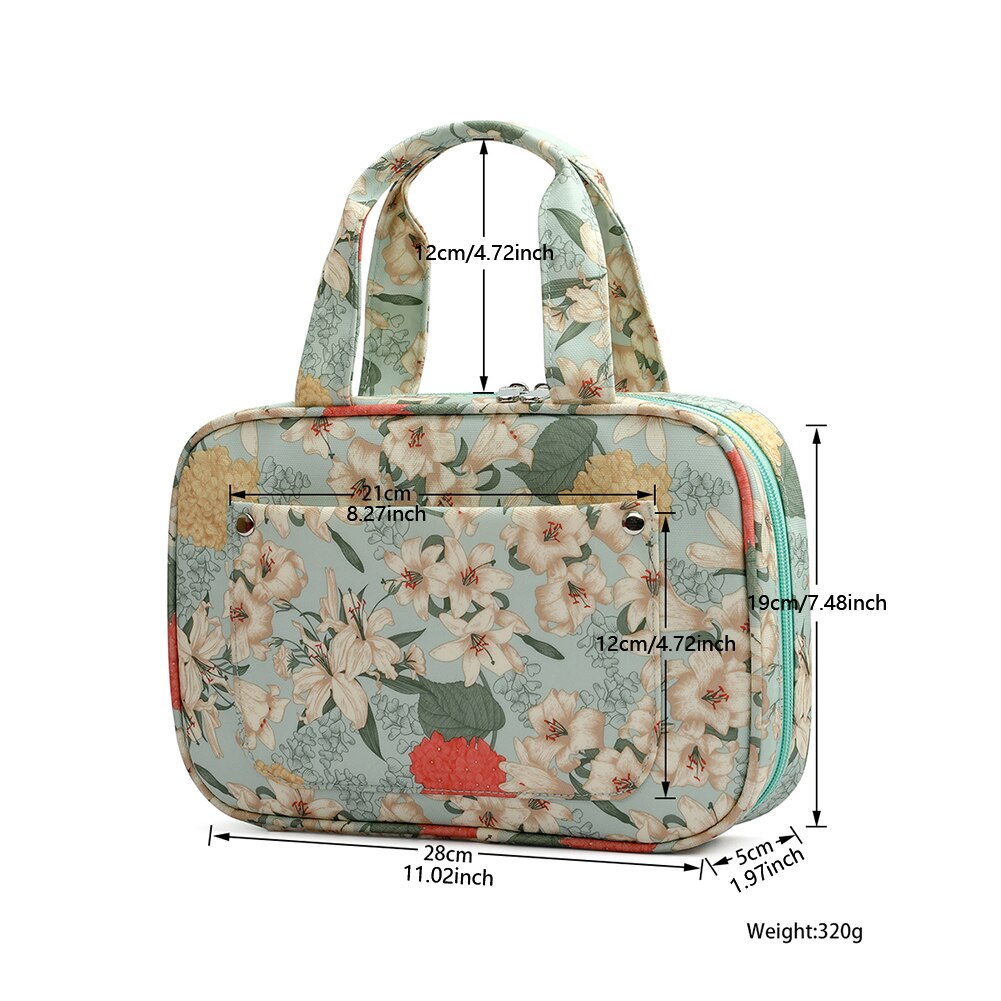 Accessories Zipper Storage Case Travel Portable Organizer Floral Print DIY Knitting Needles Crochet Hook Bag With Handle Tote