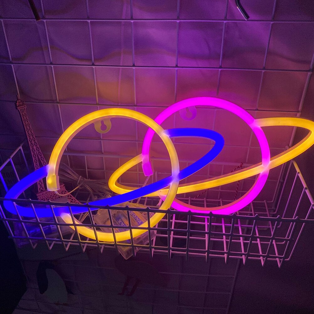 Lampe néon LED colorée en forme de banane elliptique, luminaire décoratif d&#39;intérieur, idéal pour une fête ou une chambre à coucher