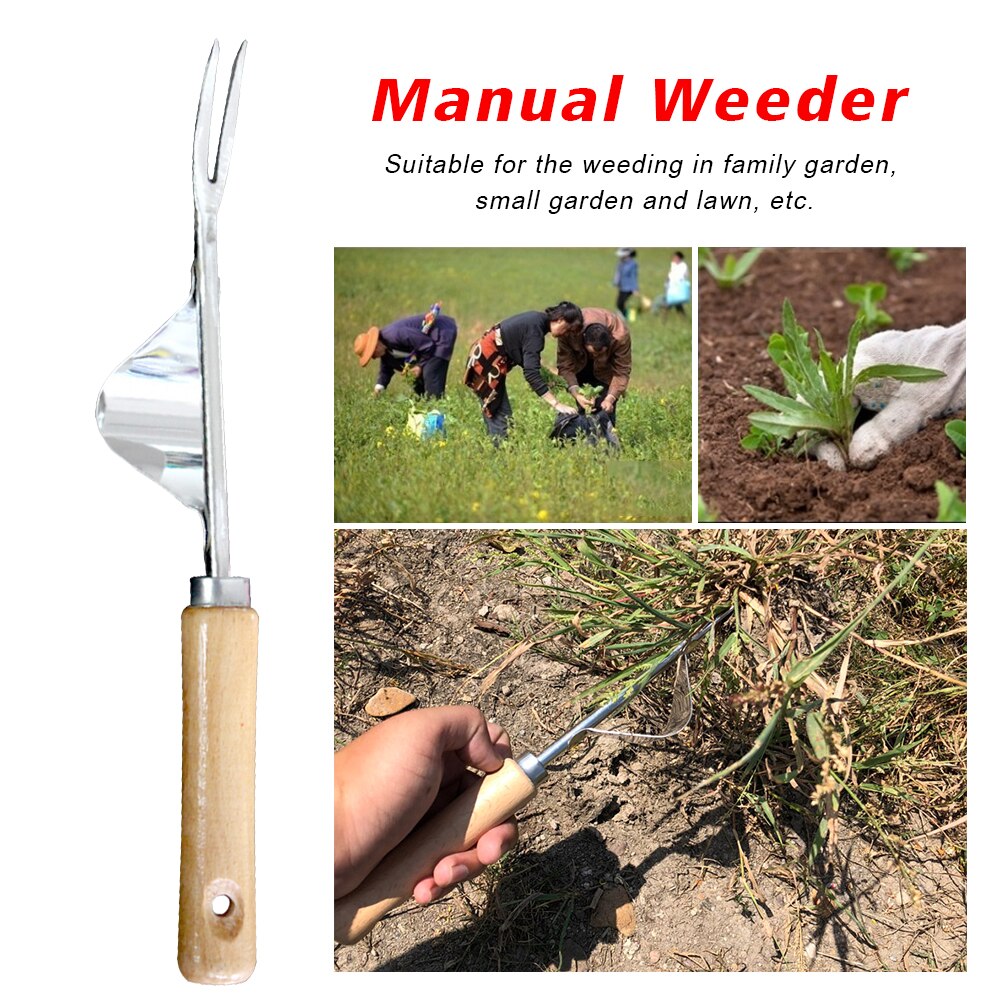 Portable Removal Stainless Steel Farmland Puller Outdoor Garden Trimming Planting Non Slip Ripping Digging Tool Manual Weeder