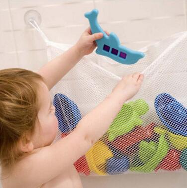 Badeværelse opbevaringspose børn baby badekar legetøj ryddelig opbevaring sugekop taske mesh badeværelse arrangør netto bad legetøj