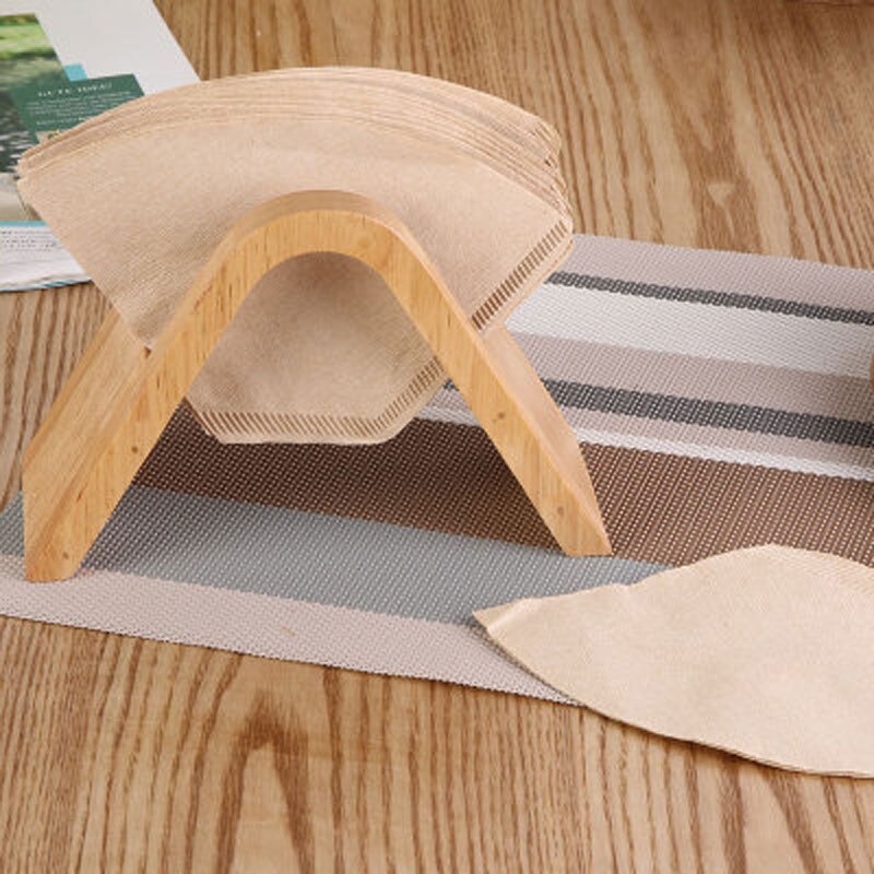 Hand Punch Coffee Filter Paper Rack V Shaped Filter Paper Rack Bamboo Coffee Filter Paper Holder