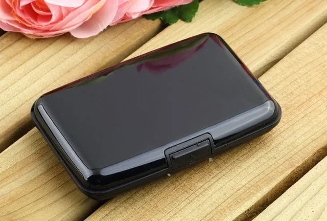 Suporte de cartão de alumínio para homens, bloqueio de carteira rígida, proteção sólida contra varredura anti-RFID de crédito, negócios, escritório, escola: Verde exército