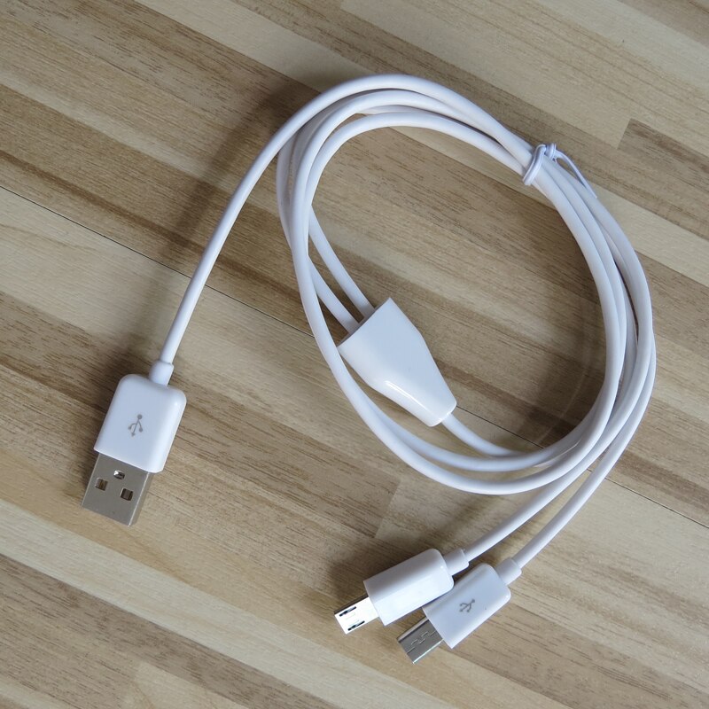 1 M 3ft 2 In 1 Micro Usb Lader Kabel Met 8Mm Lange Tip Android Power 2 Micro Usb Apparaten Op eenmaal