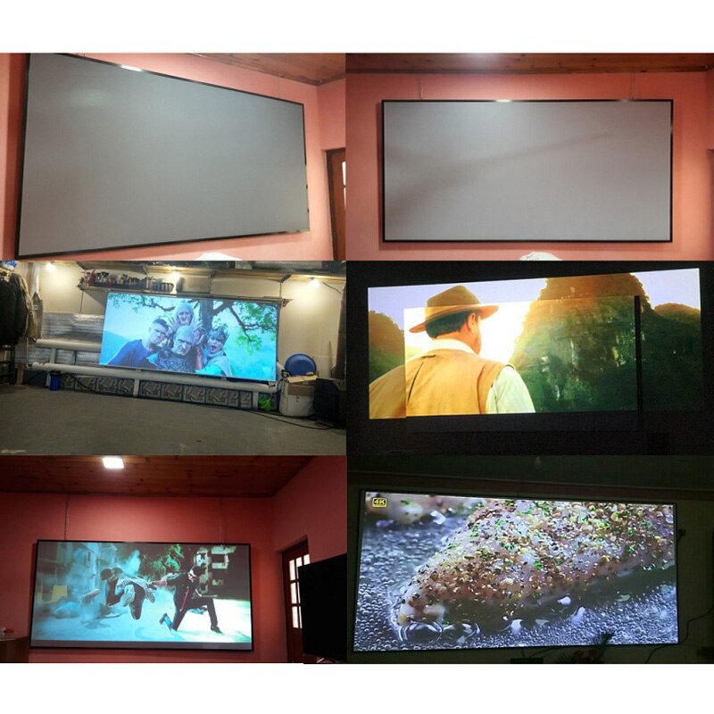 Proyector portátil pantalla proyector pantalla 100 pulgadas proyector pantalla motorizada pantalla grande película Fondo cortina de tela