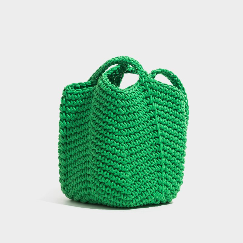 Mabula häkel-schultertaschen für damen, umweltfreundliche, handgewebte beuteltaschen aus weicher baumwolle, schlicht und stilvoll, lässige tragetaschen