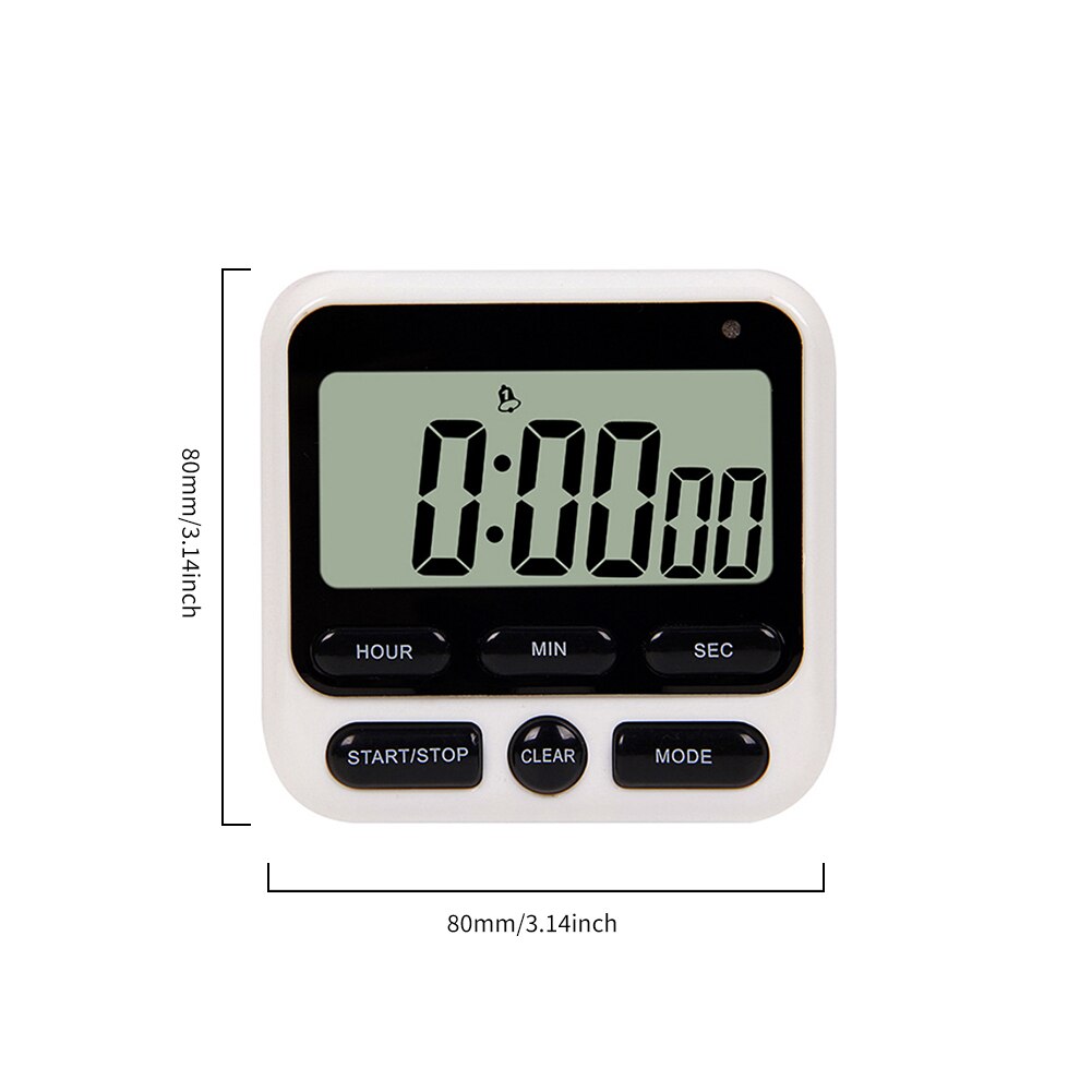 Digital Stopwatch Kitchen Cooking Count Up Countdown Timer Alarm Reminder Clock Timer Strong Magnet Back for Cooking: Black