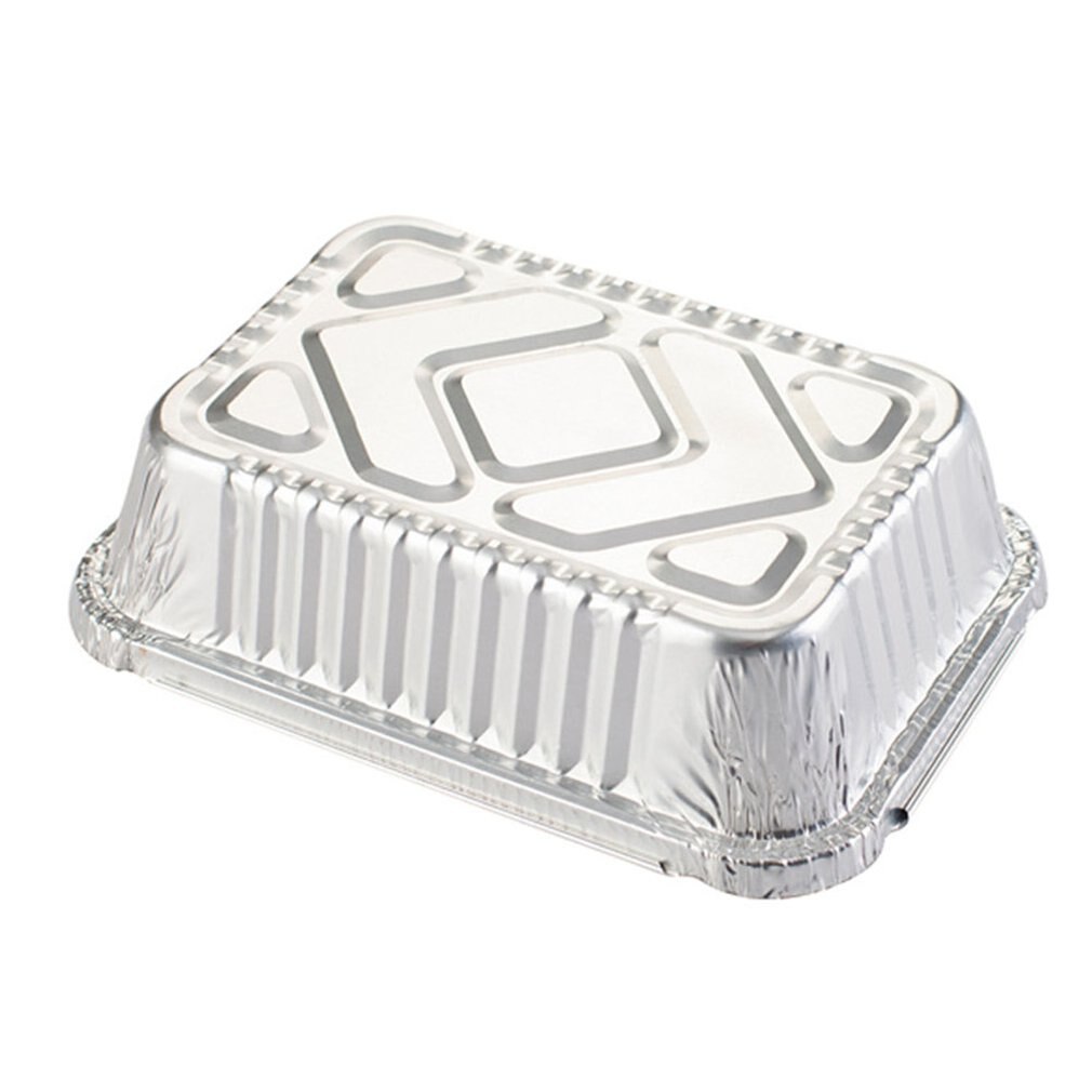 Tin Doos Barbecue Rechthoekige Aluminiumfolie Doos Lunchbox Aluminiumfolie Kom Wegwerp Meeneem Verpakt Lunch Box Container