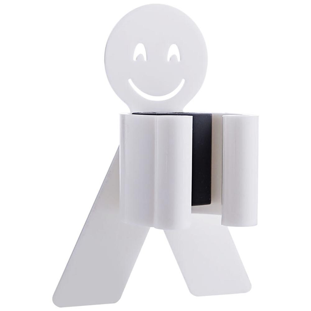 Wall Mounted Cartoon Mop Holder Broom Gripper Umbrella Hanger Hook Cooker Utensil Storage Rack Shelf Bathroom Organizer Tools: White