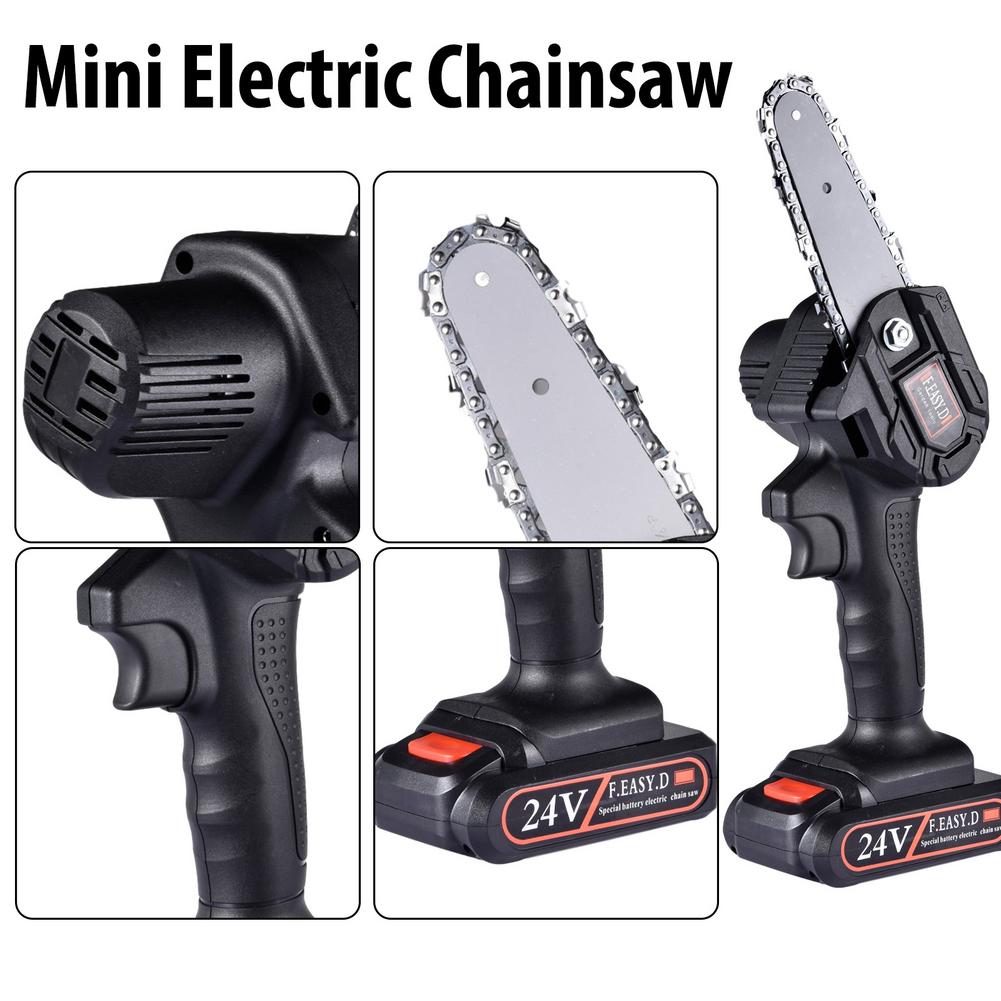 550w Mini Electric Saw Handheld Chainsaw 24V For Woodworking Garden Tools With Batterys Brushless Chain Saws Wood Cutters