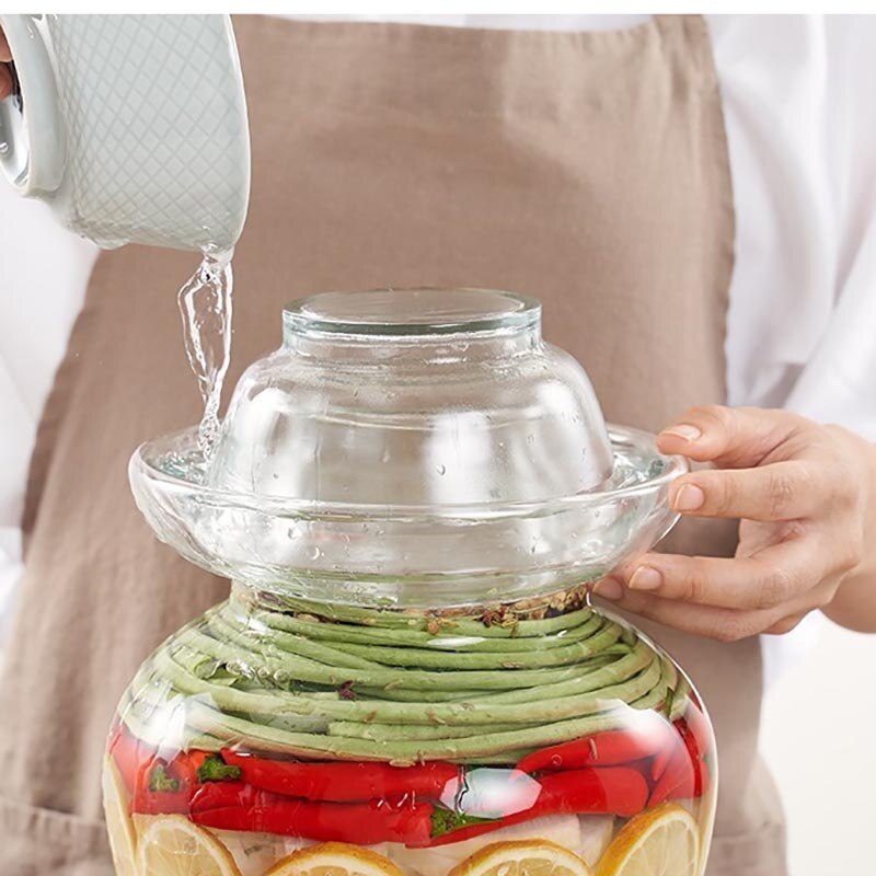 Chinese Korean Transparent Glass Kimchi Jar Household Pickle Jar Kimchi Container Food Pickling Storage Cans Kitchen Accessories