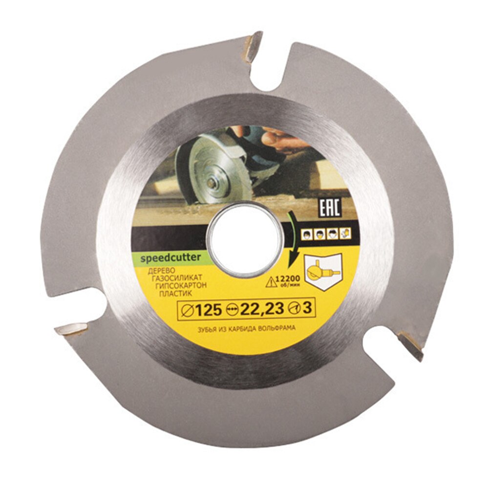 Wood Cutting Disc for Angle Grinder 6 Teeth Circular Saw Blade Wood Carving Hardwood Abrasive Tool Hard Alloy Wood Cutting Disk: 125mmX3T