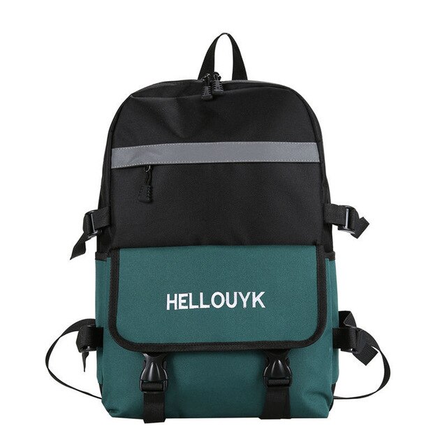 Canvas laptoprugzak ,16 inch schooltas voor tieners, grote reistas met reflecterende strip: Groente