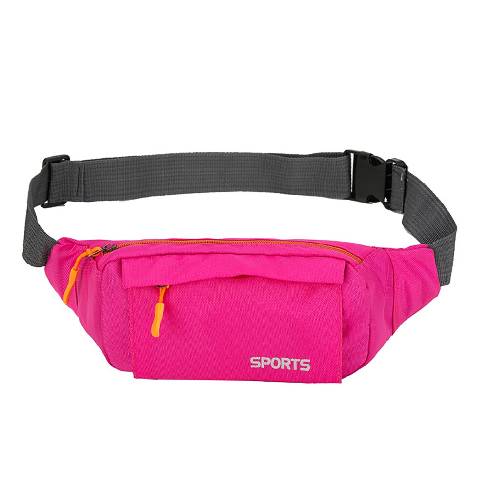 Waterdicht Taille Verpakking Vrouwen Sport Running Taille Tas Voor Mannen Mobiele Telefoon Houder Riem Tas Gym Fitness Reizen Pouch Borst tassen: Roze