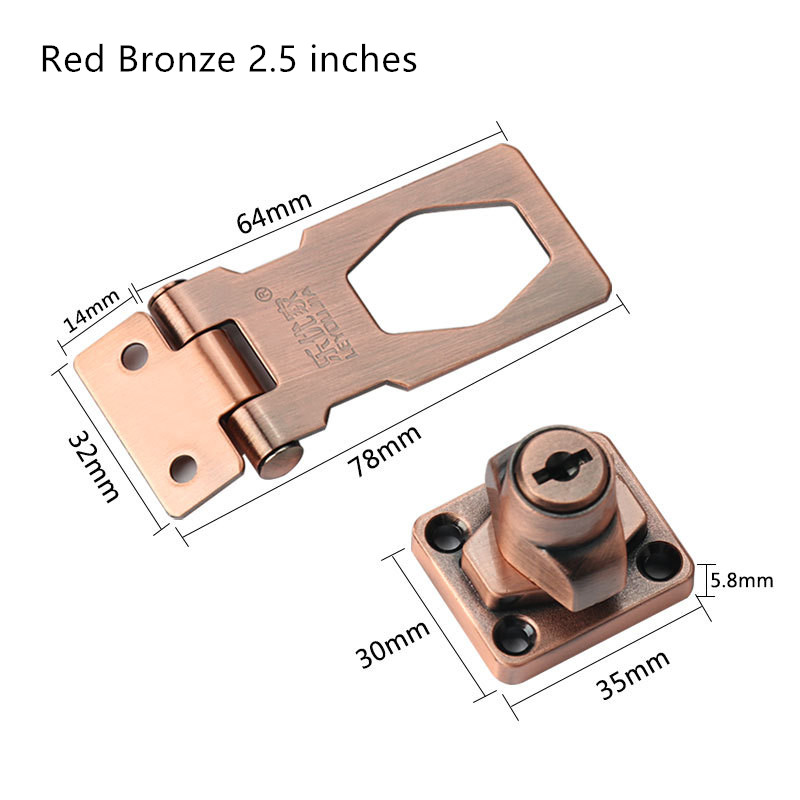 Punch-free With Lock Drawer Locks Letter Box Locker Double Door Cabinet Lock Office Cabinet Security Combination Lock: Red