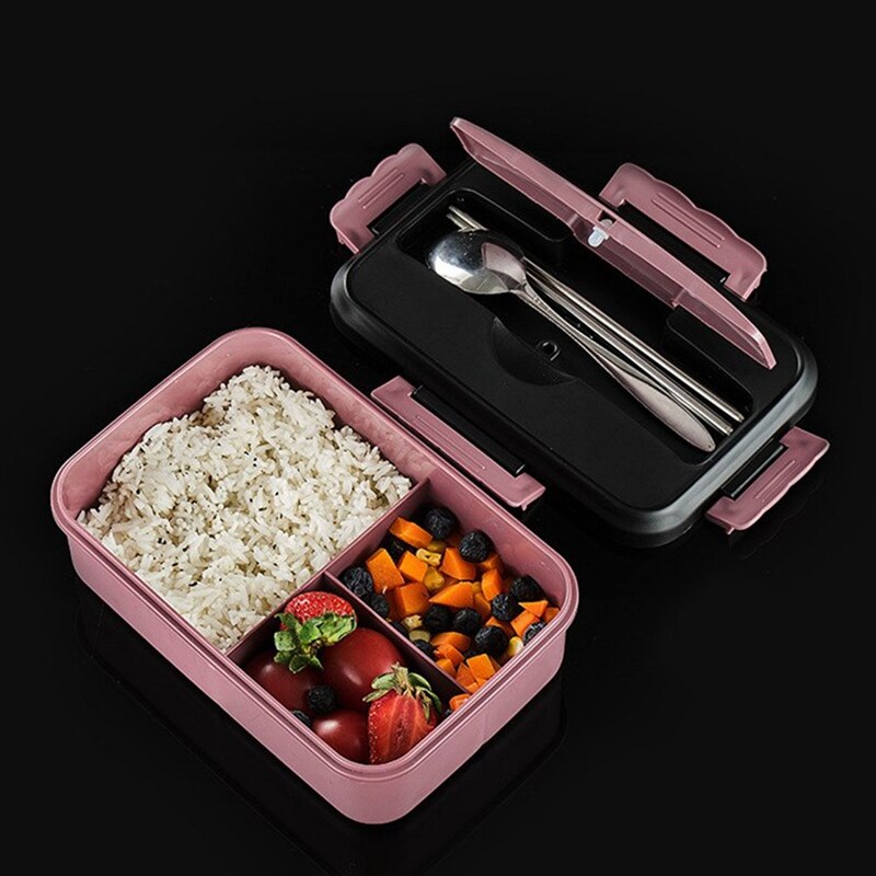Japanese-style Plastic Lunch Box For Kids Sealed Student Lunch Box Adult With Lid Fast-food box Microwave Oven Heating Bento Box: PK