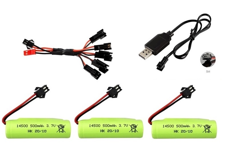 3.7V 500Mah 14500 Lipo Battery+charger Voor DE35 DE38 Dubbelzijdig Rc Tumbling Stunt Afstandsbediening controle Auto: Blue