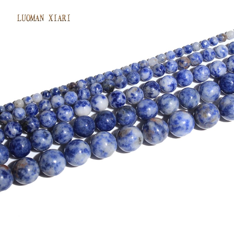 Punkt Blau-vene Sodalith Naturstein Perlen Für Schmuck Machen Für Diy Armbinde Halskette 4mm 6mm 8mm 10mm 12mm Srrand 15''