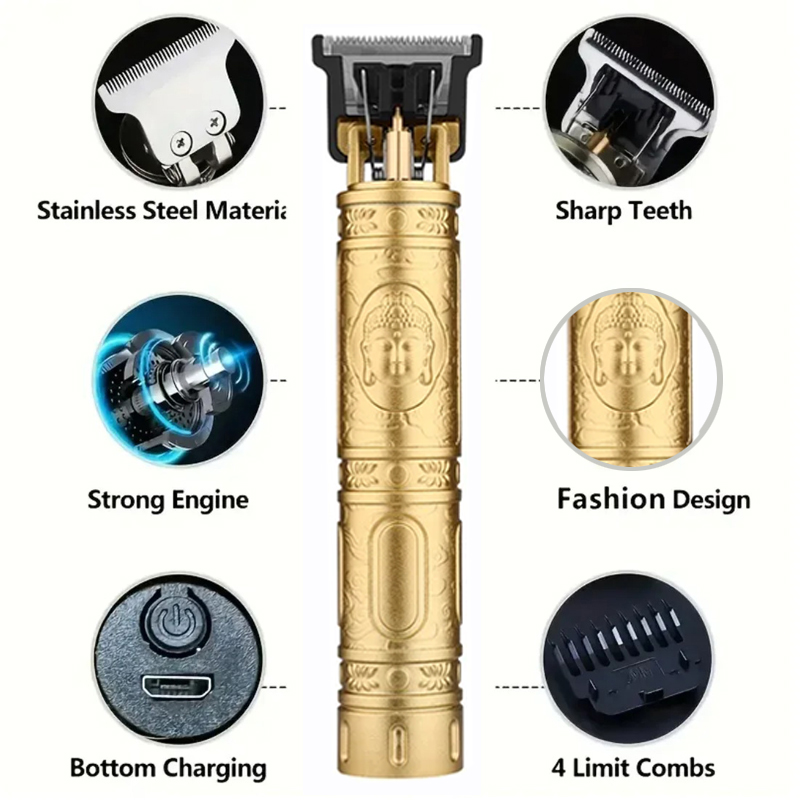 Professionele Carving Tondeuse Oplaadbare Haar Snijmachine Kapper Tondeuse Vintage T9 Heren Tondeuse Cadeau