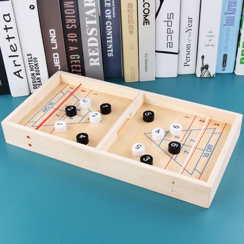 Holz Eisstockschießen Ball freundlicher Spaß Spielzeug eltern-Art-Spiele Sport Tisch Bord Interaktive Spiele Schnelle Schlinge Puck Bord spiele