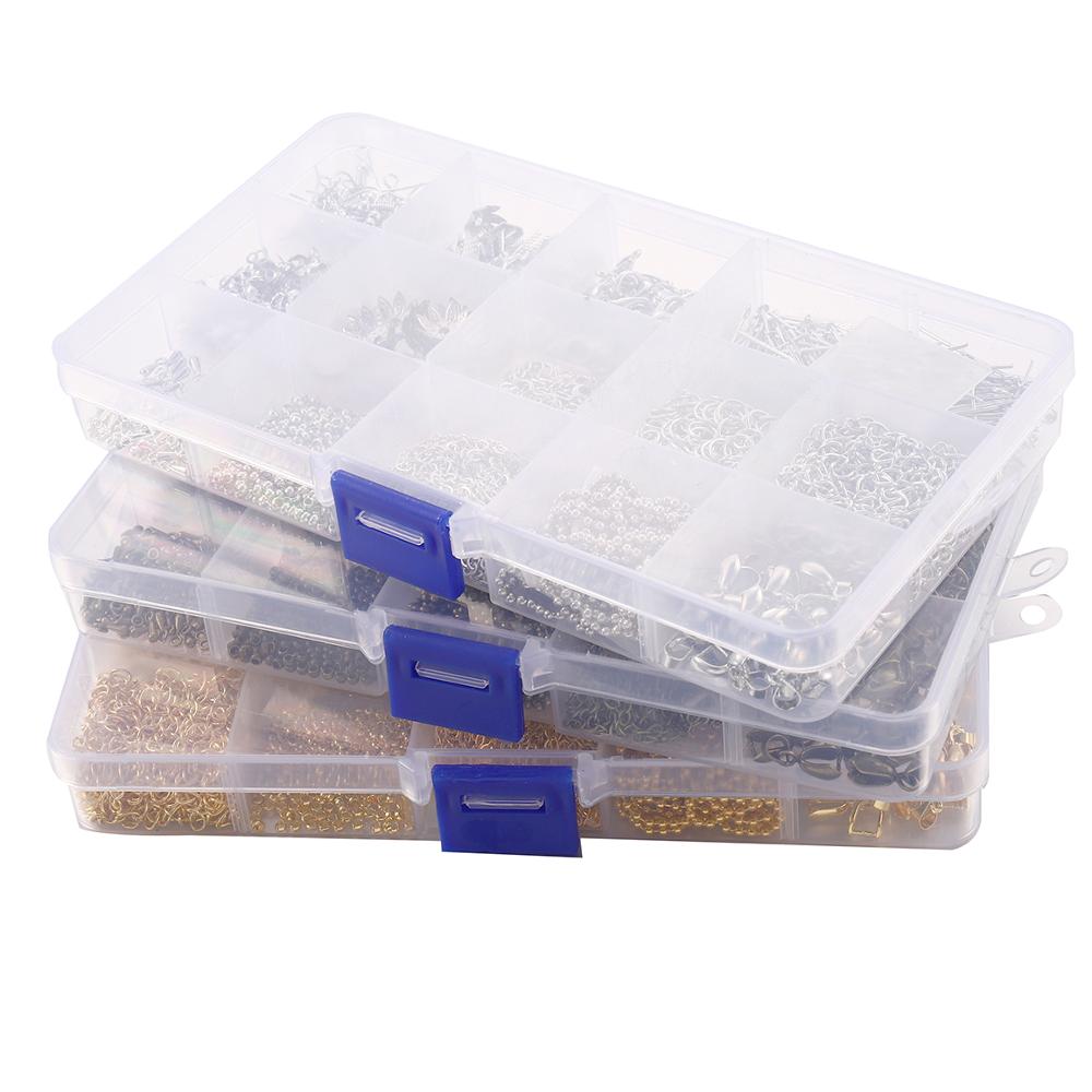 1220 Stks/set Oorbellen Haak Keten Open Jump Ring Headpins Diy Voor Ketting Bracelect Sieraden Maken Kits Vinden Benodigdheden Sets