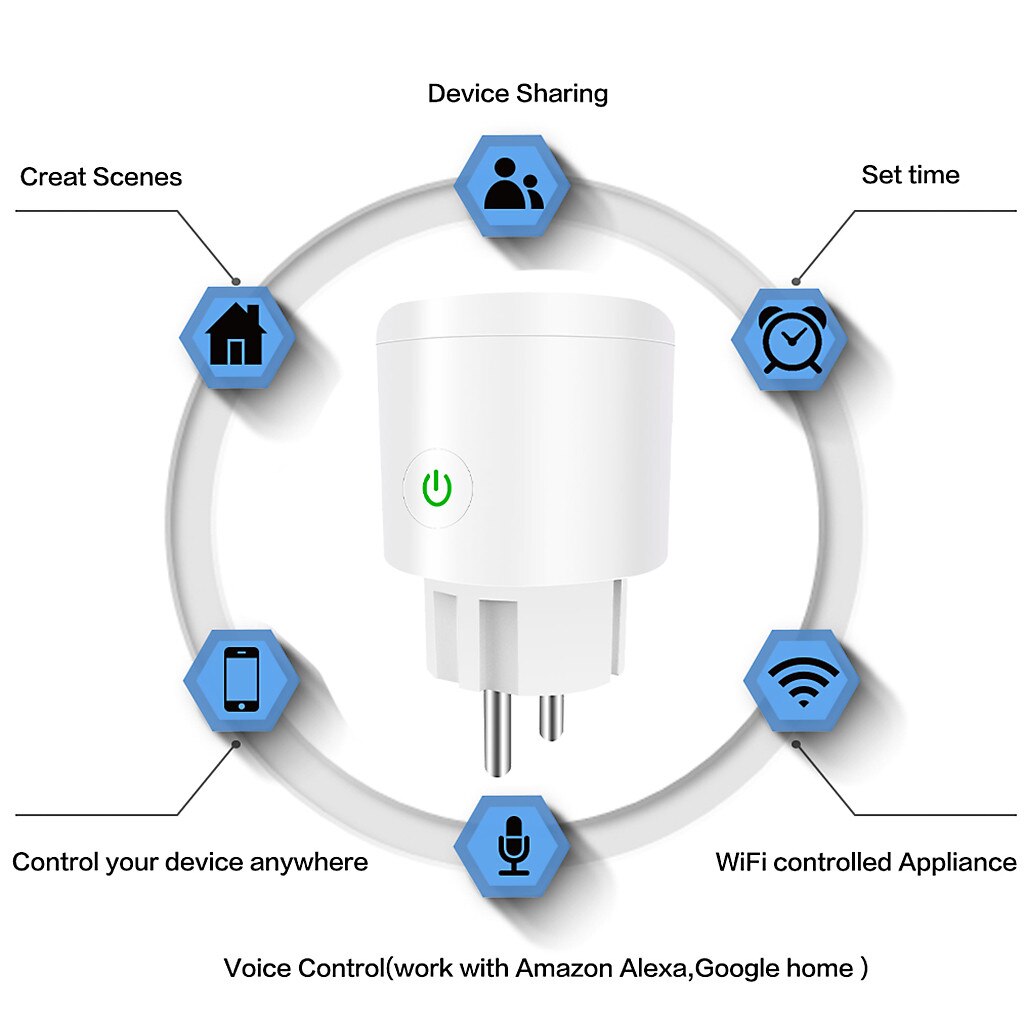25#EU Smart Home Plug Wireless WIFI Remote Control Socket Smart Power Socket Wireless Timer Switch Outlet EU Remote For Home: 4PCS