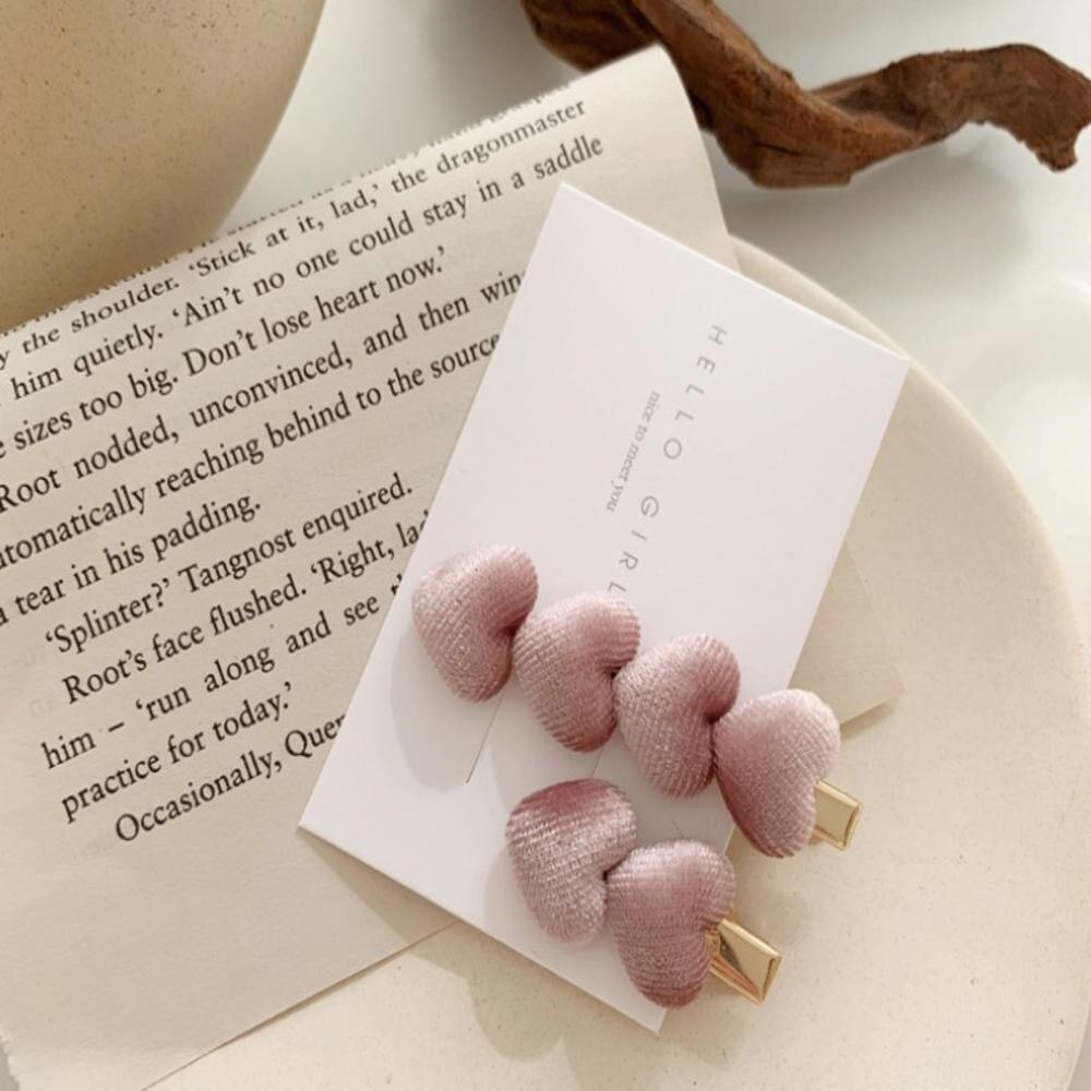 2 uds. De pinzas para el pelo de terciopelo para mujer, horquillas para el pelo con flequillo, accesorios para el cabello de Clip LATERAL para Otoño e Invierno: 2