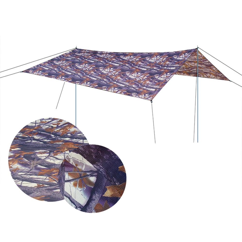 3x3M Camouflage Sun Shelter Awning Tent Tarp Outdoor Camping Rain Fly Anti UV Beach Tent Shade Camping Sunshade Canopy