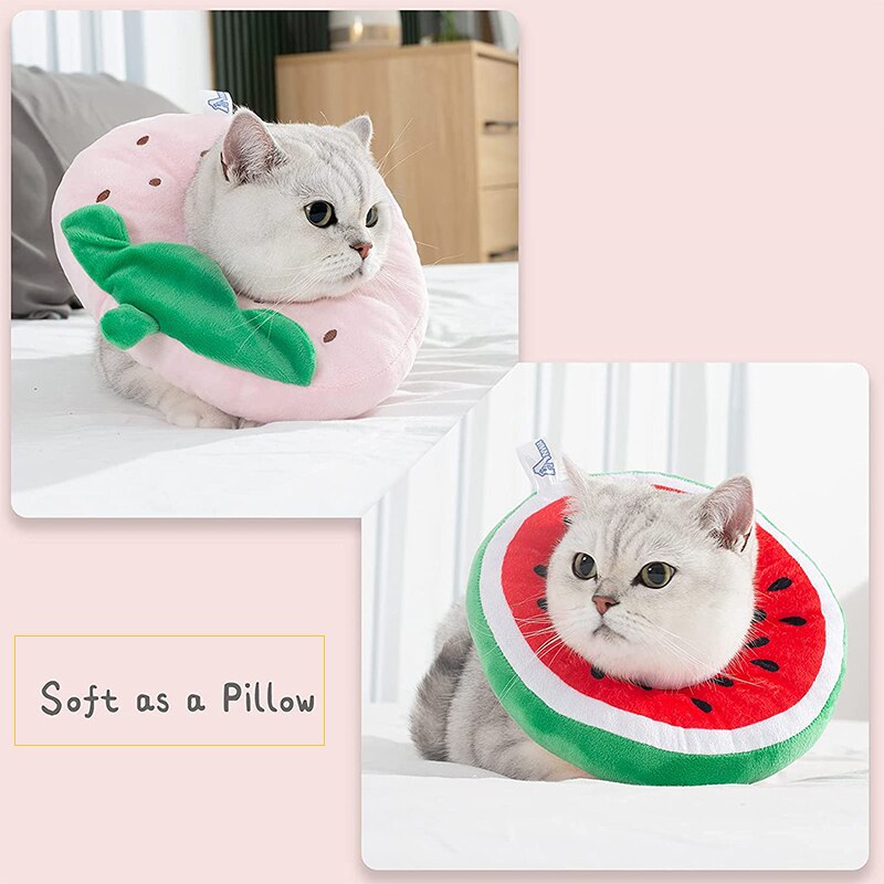 Katze Erholung Kragen Obst Geformt Erholung Einstellbar Baumwolle Mischungen Nacken Verhindern Biss Erholen Haustier Elizabeth Welpen Katze Kegel Kragen