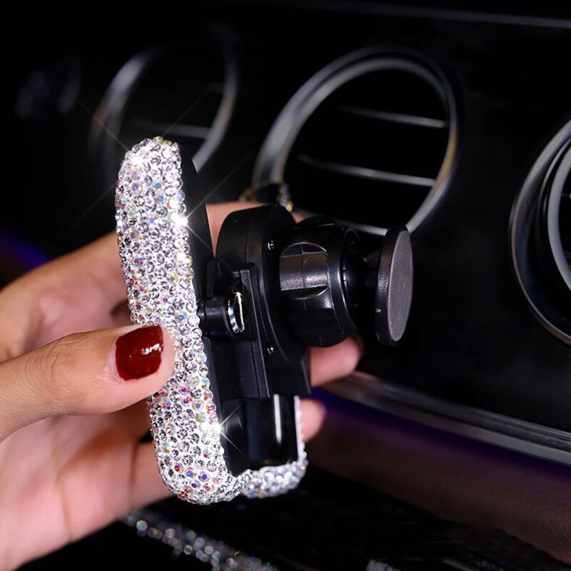 Universele Auto Telefoon Houder Kristal Strass Auto Air Vent Beugel Clip Mobiele Telefoon Houder Voor Iphone Auto Stand Mobiele Telefoon holde