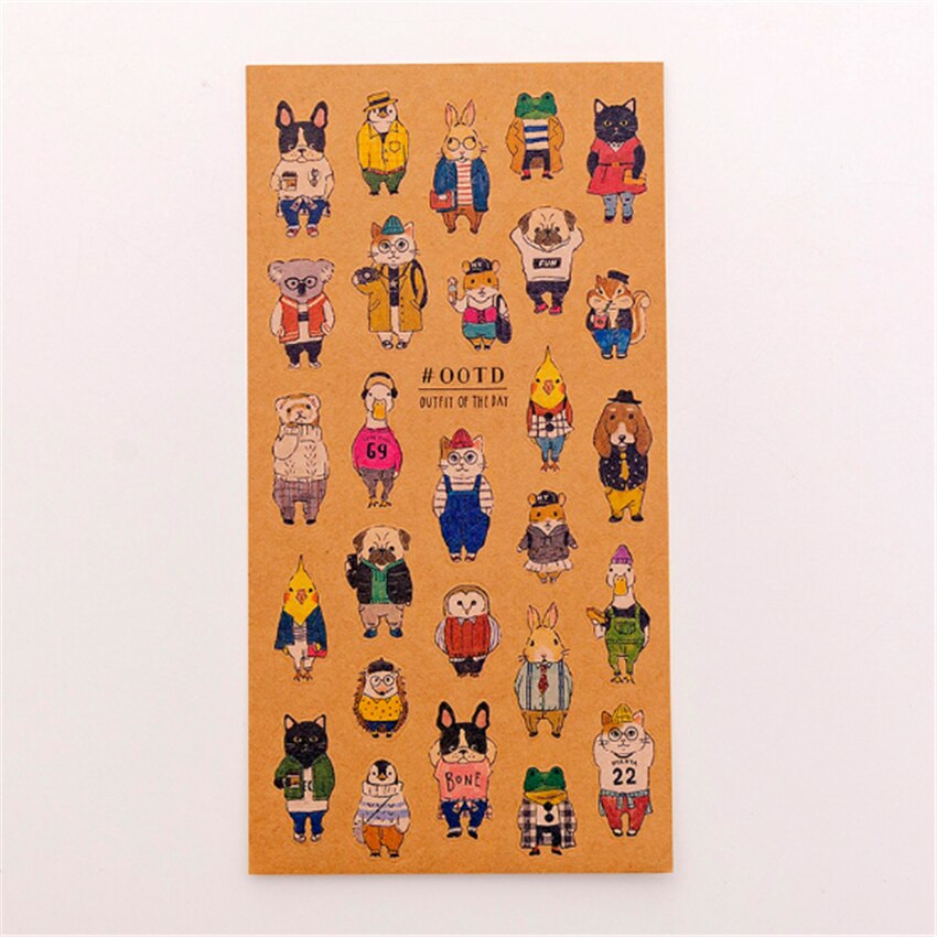 40 pakken/partij cartoon kat papier briefpapier sticker zelfklevend decoratief papier stickers scrapbook dagboek stickers: Mode dier