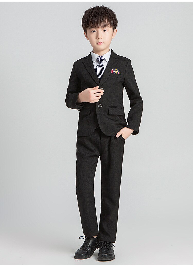 Herfst En Winter Mode Hete Modellen Jongens En Kinderen Past Campus Activiteiten Jurk Past Show Host Prestaties Kostuums: Black / 3T