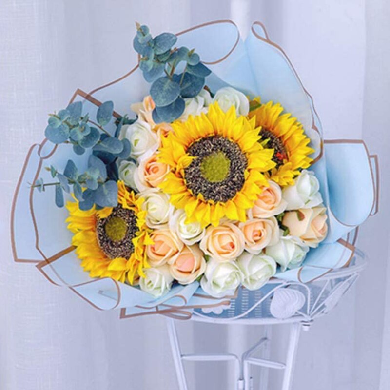 Carta per mazzo da fiorista impermeabile, carta da regalo per fiori freschi con bordo dorato, confezione regalo, artigianato fai-da-te, forniture per mazzo da fioraio