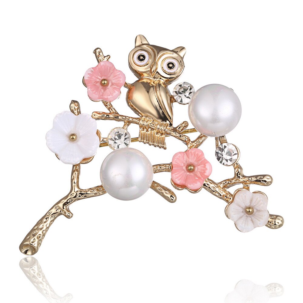 Broche de cristal austríaco para mujer, Broches de flores, joyería a la para boda, invitación, Bijoux, cactus, guisante, macetas para coser mac: owl