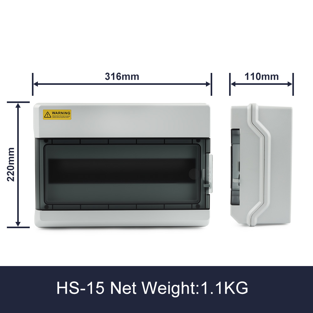 IP65 Outdoor Waterproof Electrical Distribution Box HS-4/6/9/12/15/18/24/36 Way Circuit Breaker MCB Power Junction Box: Lavender