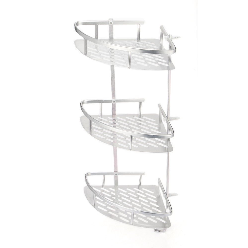 2/3 Layers Triangular Corner Organize Rack Shelves Basket Hanger Shampoo Organizer Shower Bathroom Shelf Kitchen Aluminum