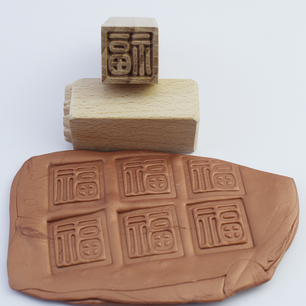 Más sellos de patrón para arcilla, bonita flor, hoja, textura Animal, sello en relieve, bloque de madera, sellos de cerámica, herramienta de arcilla polimérica de cerámica: Multicolor