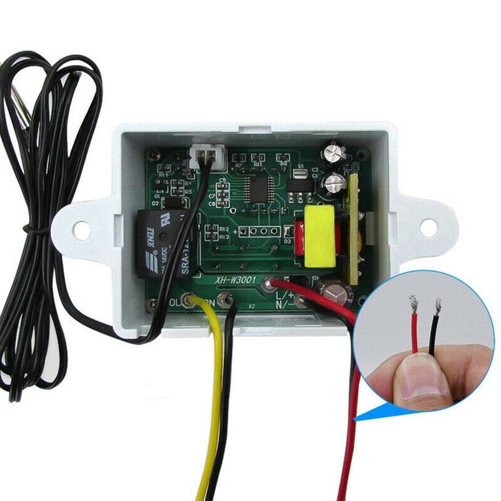 Controlador de temperatura Digital LED XH-W3001 para incubadora, 12V, 24V, 220Vac, Interruptor de Sensor NTC de calefacción, termostato de refrigeración, L4Q2