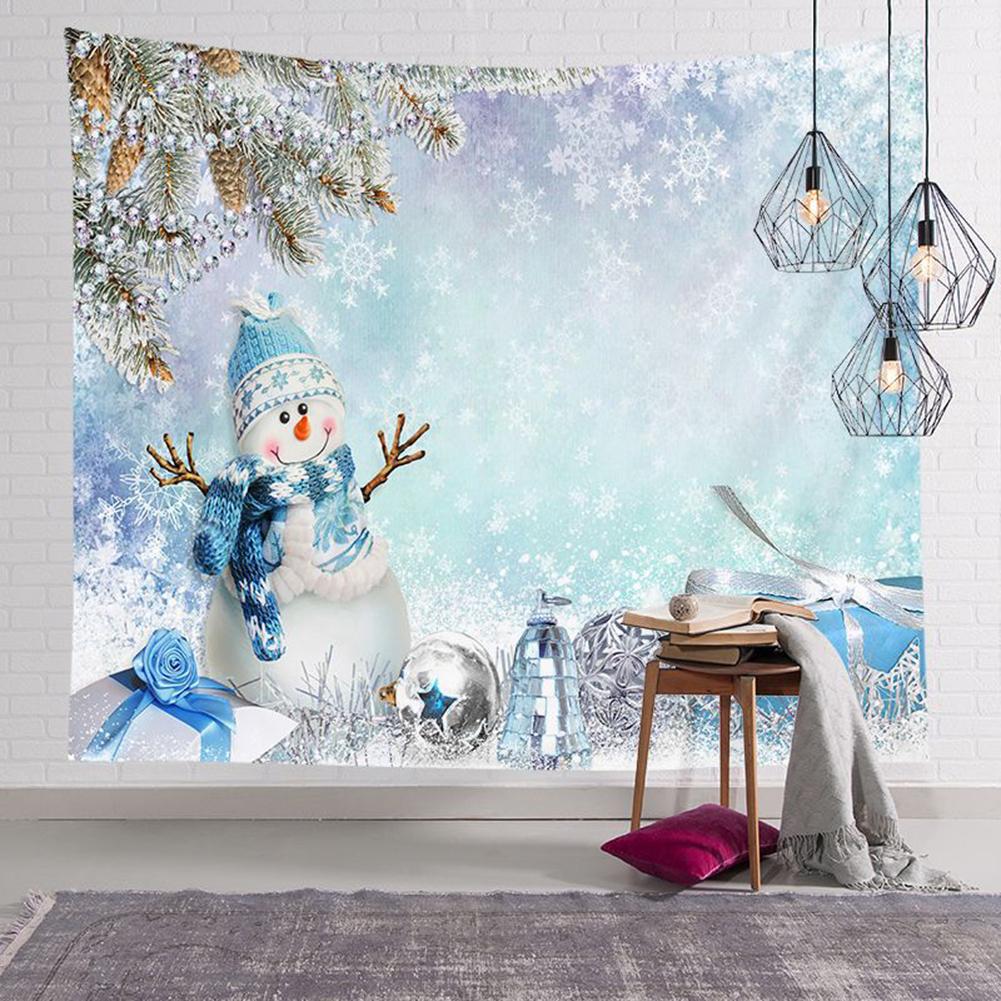 Snemand træ print væg gobelin juledekoration tæppe vægophængning gobelin dug tæppe baggrund stof gobelin