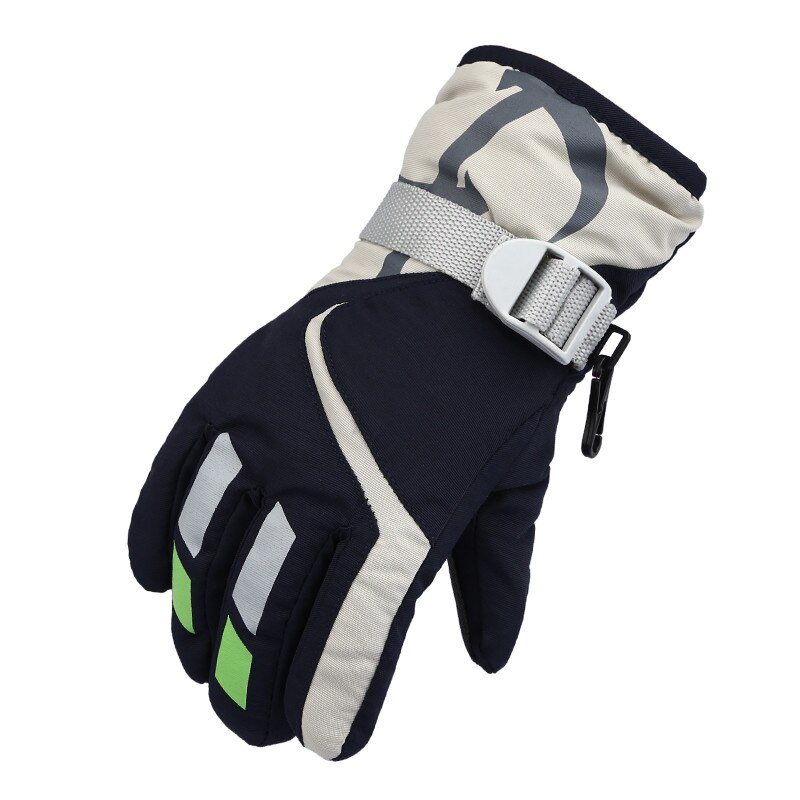 1 Paar Winter Ski Handschoenen Voor Kinderen Jongens Meisjes Sneeuw Winddicht Wanten Buitensporten Skiën Ultralight Waterdicht Riding Handschoenen: Navy 