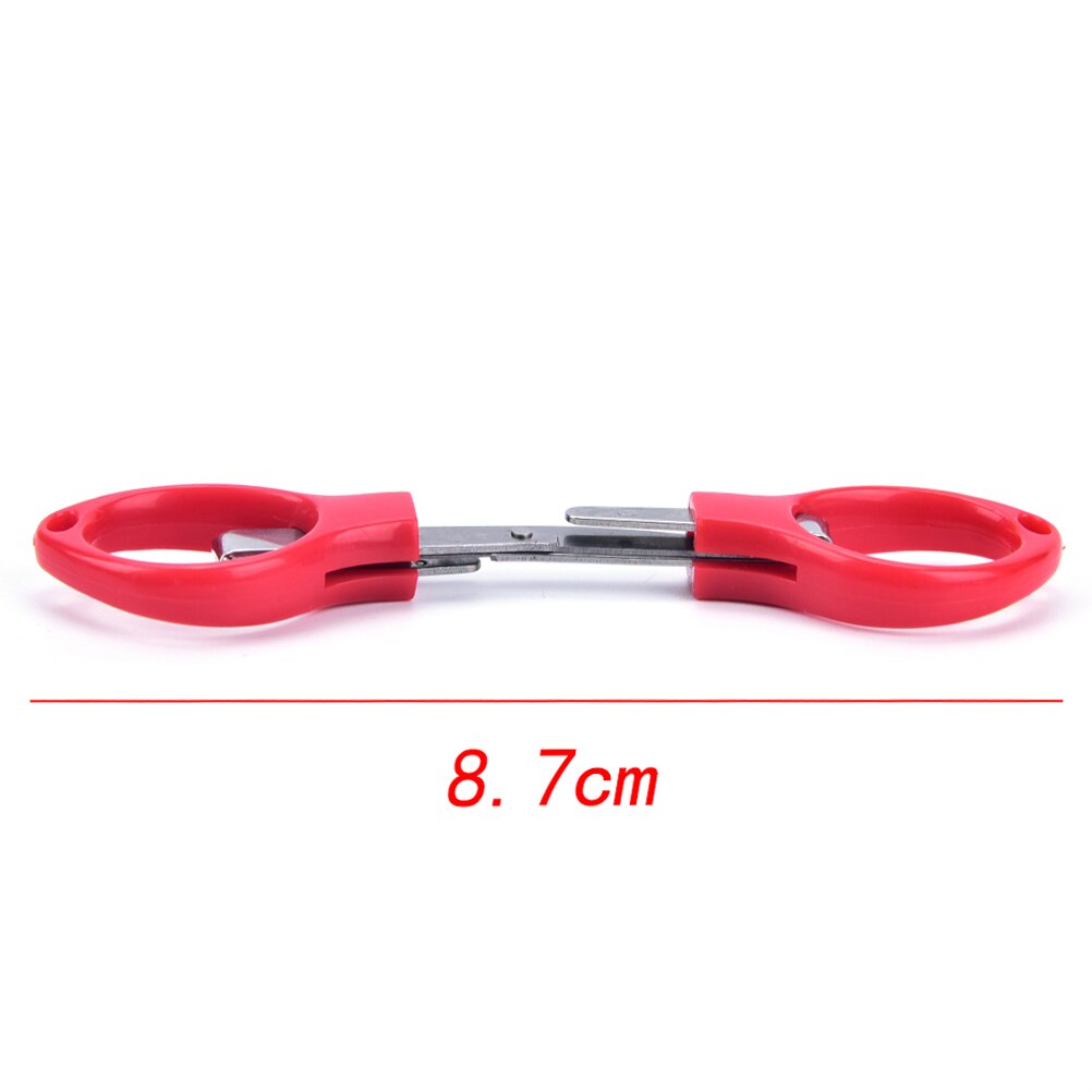1 uds, tijeras plegables de acero inoxidable, llavero de tijera de pesca, minicortador de Camping, papelería escolar, al azar