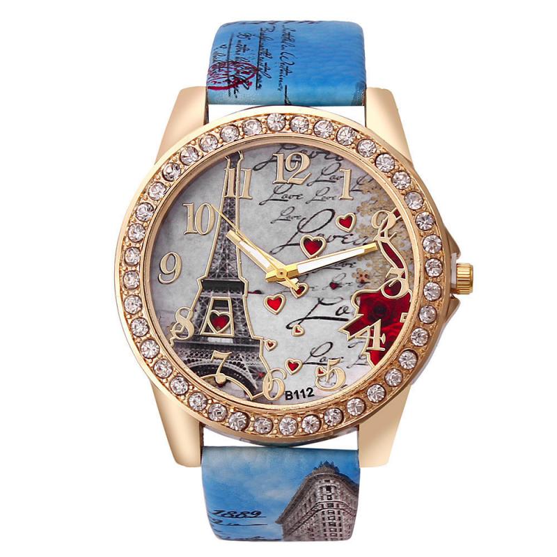 Mode Vrouwen Lederen Casual Horloge Luxe Analoge Quartz Crystal Horloge Casual Vrouwelijke Horloge Luxe: 01