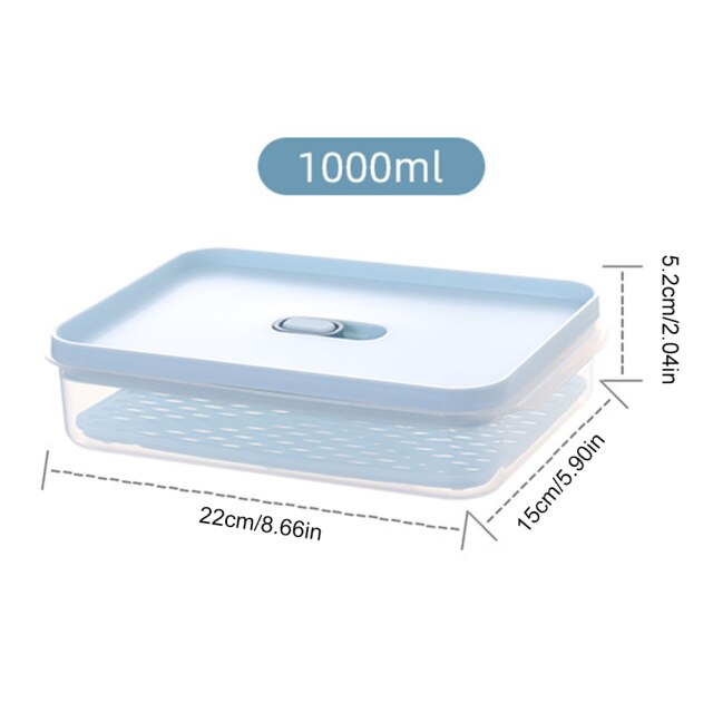 Food Storage Container with Lids Airtight Kitchen Storage Organizer for Fruits, Vegetables, Meat: Brown