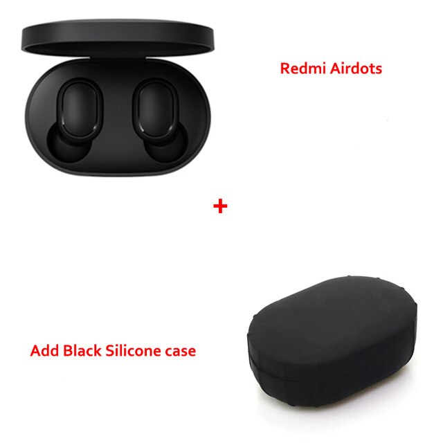 Instock Xiaomi Redmi Airdots Xiaomi Drahtlose kopfhörer Voice control Bluetooth 5,0 Noise reduktion Tap Control: With Black case