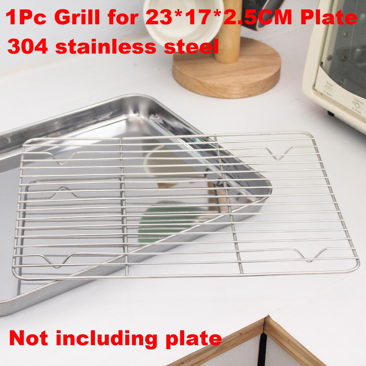 Steamed Vermicelli Roll Plate of 430 304 Stainless Steel Square Plate Water Pans Tray Steamed Flour with Flat Plate of Food Dish: 304 Grill 1
