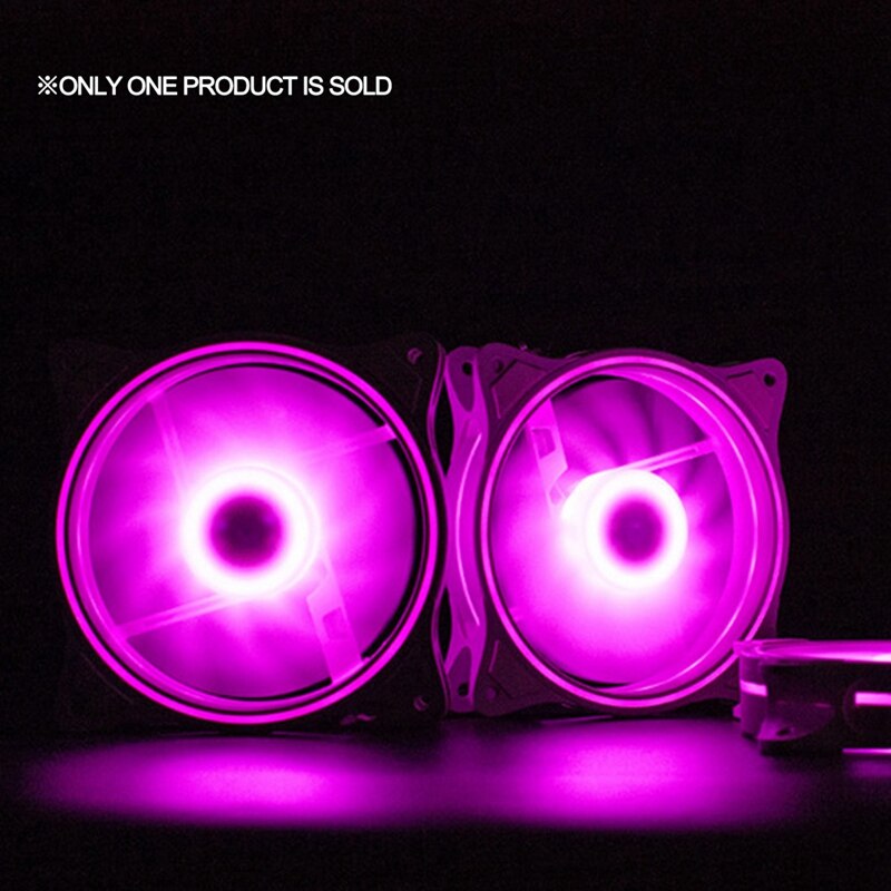 12Cm Cooling Fan Aperture Inside and Outside Light Pink LED Silent High Wind Volume Computer RGB Cooling Fan