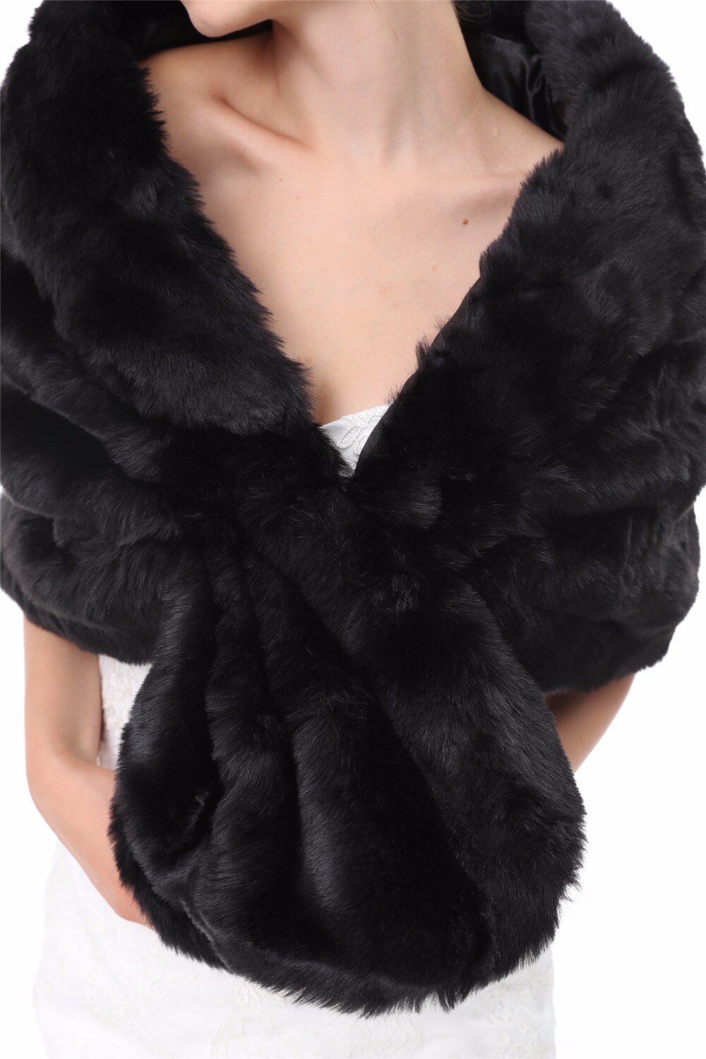 Janevini vinter fuskpäls wrap bolero svart bröllop brudsjal grå vit cape för brudar tillbehör mariage chales boda