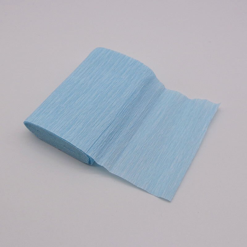 250*15cm Crinkled Crepe Paper Flower Wrapping Craft DIY Paper Streamer Scrapbooking Origami Party Decoration Packing Material: Light Blue