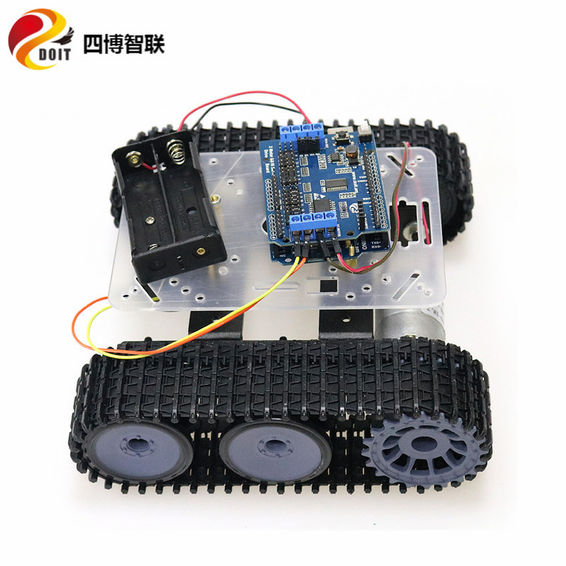 SZDOIT Wifi/Bluetooth/Handle Control Metal Mini TP100 Smart Tracked RC Tank Chassis Kit Motors DIY for Arduino ESPduino Control