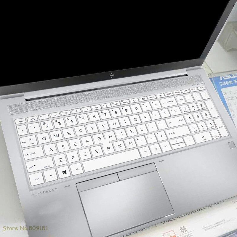 Siliconen Notebook Toetsenbord Cover Protector Skin Voor Hp Elitebook 855 G7 / 850 G7 15.6 Inch Laptop: White