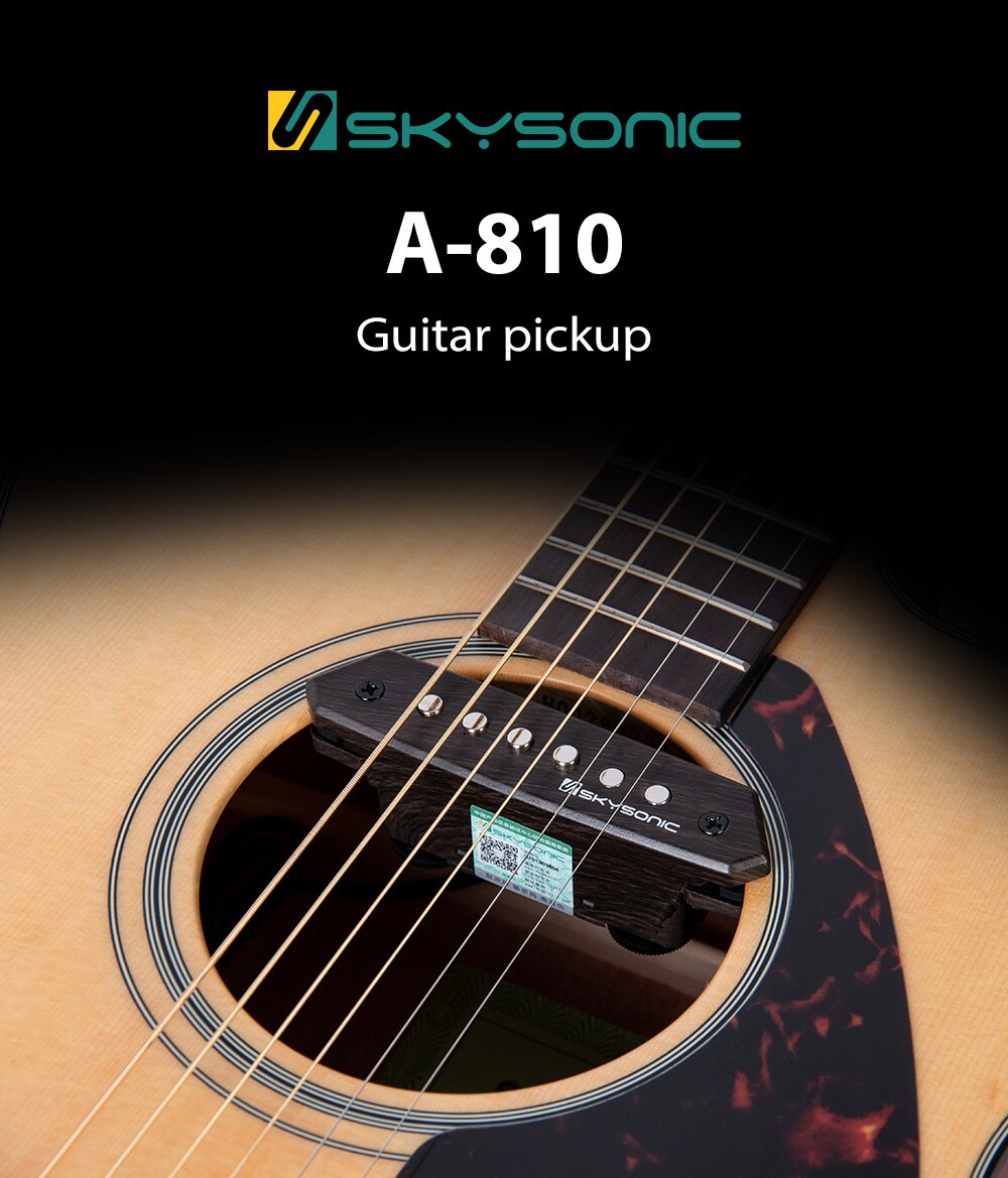 Skysonic A-810 Akoestische Gitaar Pickup Sound Hole Pickup Dual Coil Pickup Met Toon En Volumeregeling Humbucker